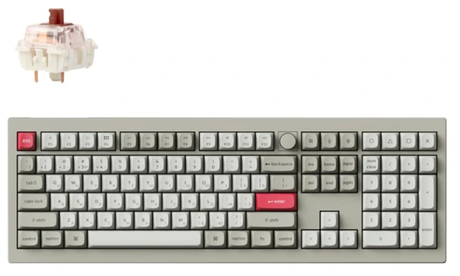 Клавиатура Wireless Keychron V6 Max V6M-R3-RU Retro, Brown св.