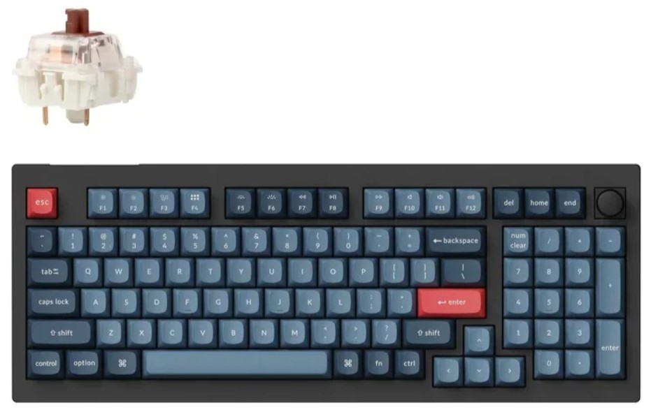 Клавиатура Wireless Keychron V5 Max V5M-D3-RU Carbon Black, Brown св.