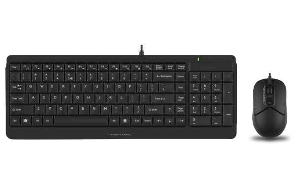 Клавиатура и мышь A4Tech F1512 клав: черный, мышь: черный USB 1454161 F1512 black