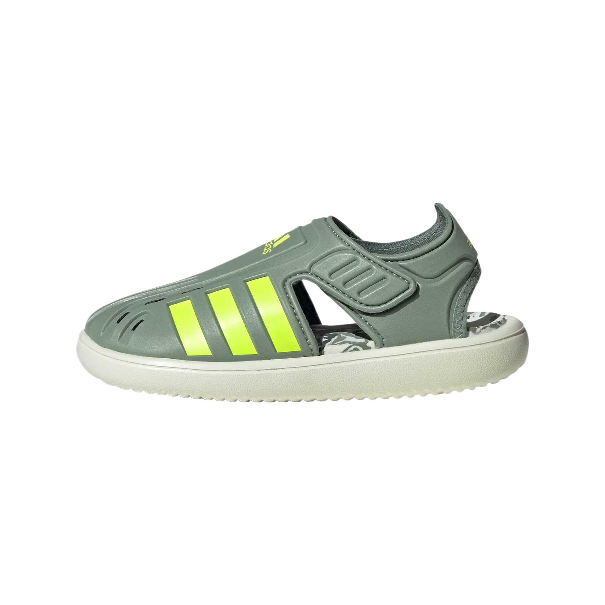 Adidas Сандалии для воды Низкие Детские Сандалии Пыльно-зеленый/Ярко-лимонный/Плющево-зеленый Дети Возраст 3 7 лет JH9502 28 gray