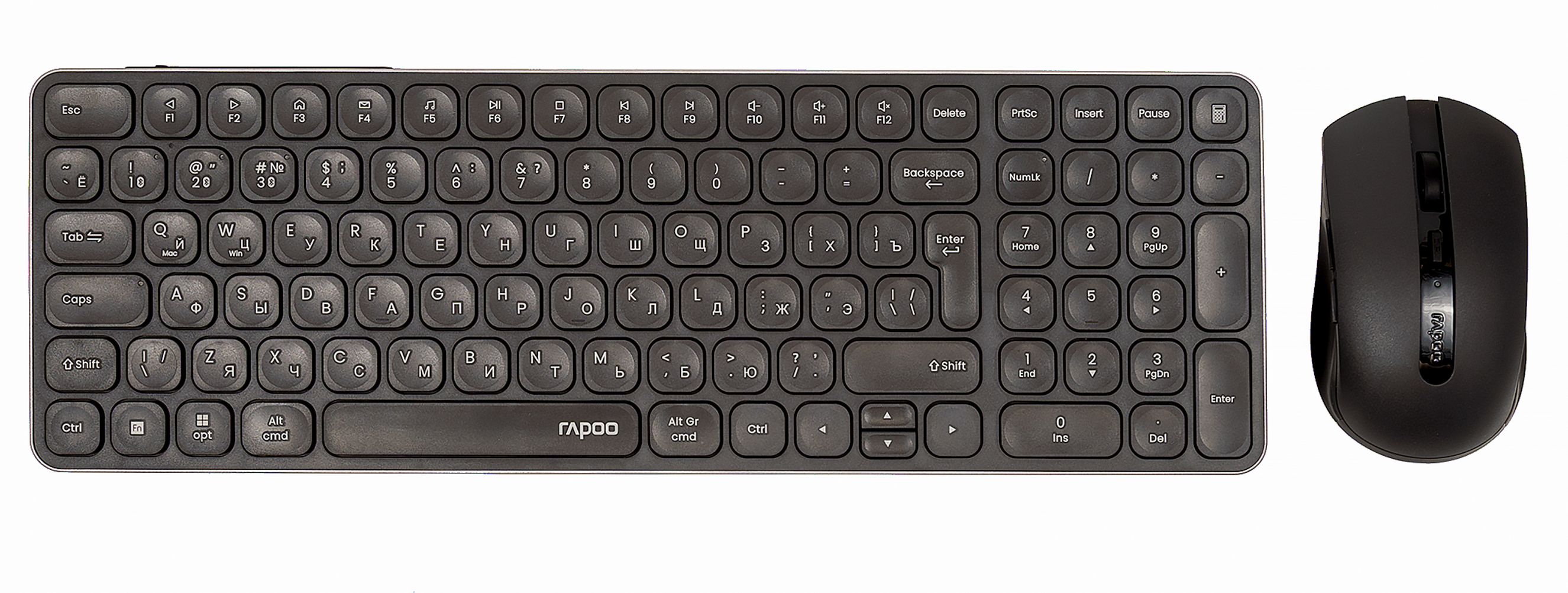 Клавиатура и мышь Wireless Rapoo 9350S цвет - черный