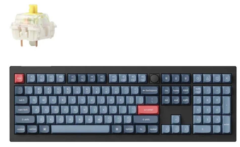 Клавиатура Wireless Keychron V6 Max V6M-D4-RU Carbon Black, Banana св.
