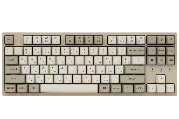Клавиатура Keychron C1 Pro C1PX-M3-RU TKL, механическая, 87 клавиш, цвет Retro, переключатели Super Brown