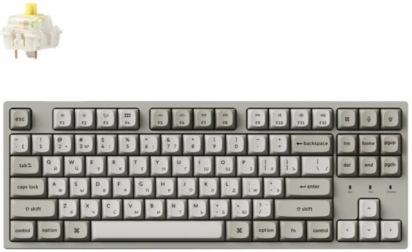 Клавиатура Keychron C1 Pro C1PX-M4-RU TKL, механическая, 87 клавиш, цвет Retro, переключатели Super Banana