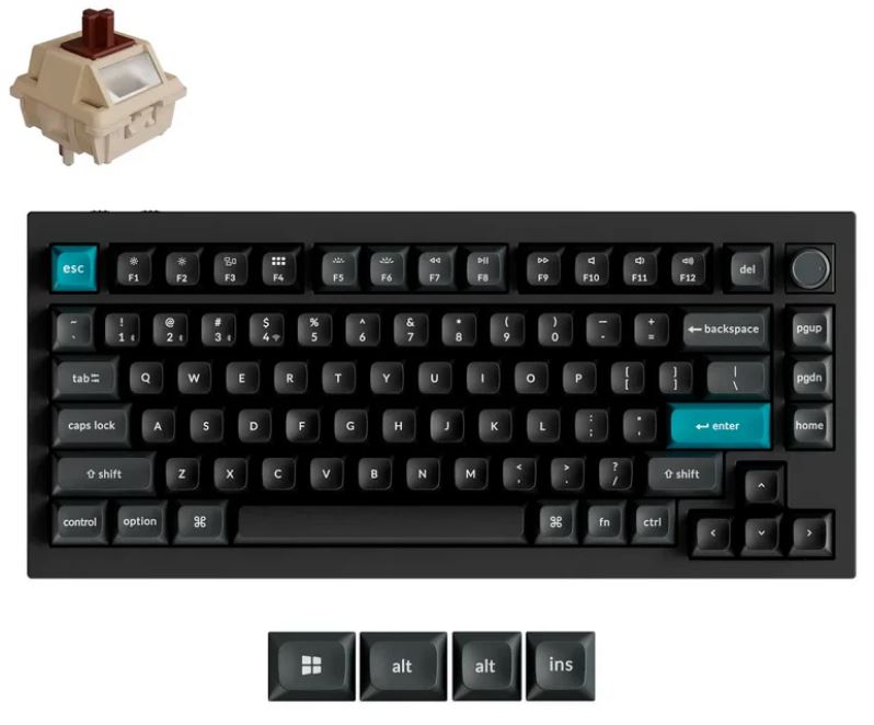 Клавиатура Keychron Q1 Ultra Q1U-M3-RU Black, Brown св.