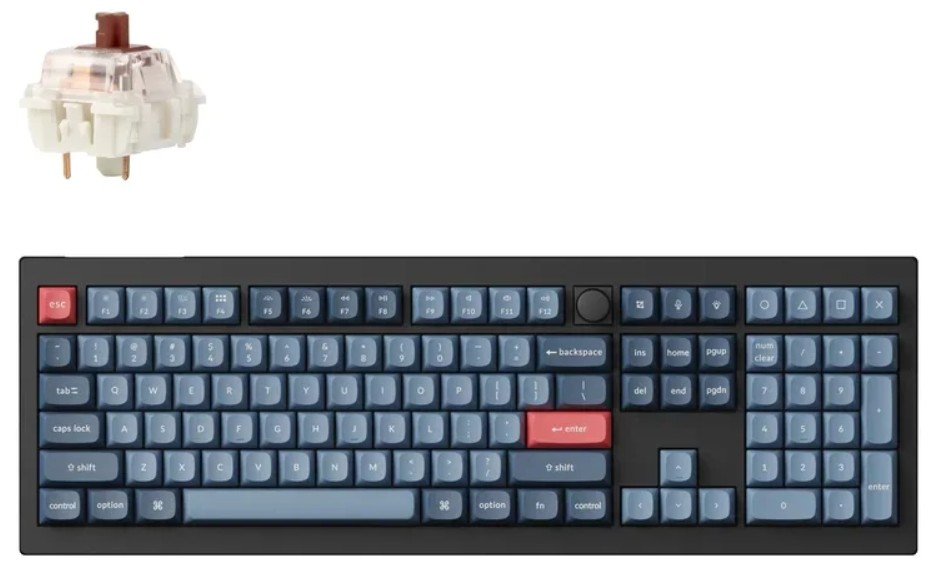 Клавиатура Wireless Keychron V6 Max V6M-D3-RU Carbon Black, Brown св.