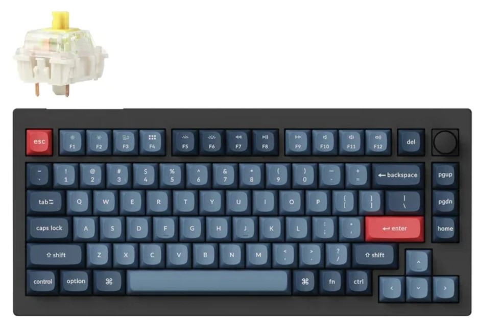 Клавиатура Wireless Keychron V1 Max V1M-D4-RU Carbon Black, Banana св.