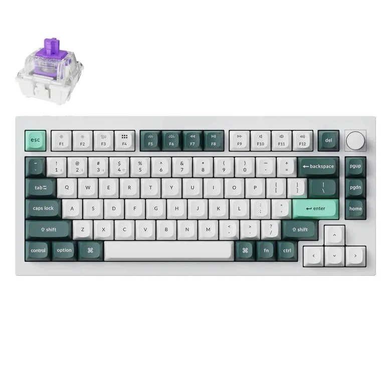 Клавиатура Wireless Keychron Q1 HE Q1H-P1-RU Shell White, магн. Nebula св Q1H-P1P-RU