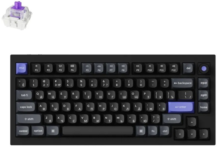 Клавиатура Keychron Q1 HE Q1HW-M1P-RU механическая, 82 клавиши, цвет Black, частота опроса 8K, магнитные переключатели Gateron Nebula