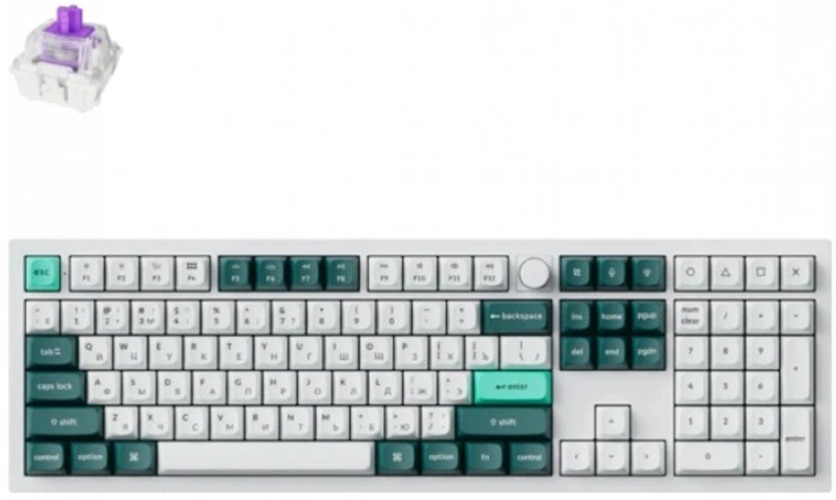 Клавиатура Keychron Q6 HE Q6H-P1P-RU механическая, 108 клавиш, цвет Shell White, магнитные переключатели Gateron Nebula