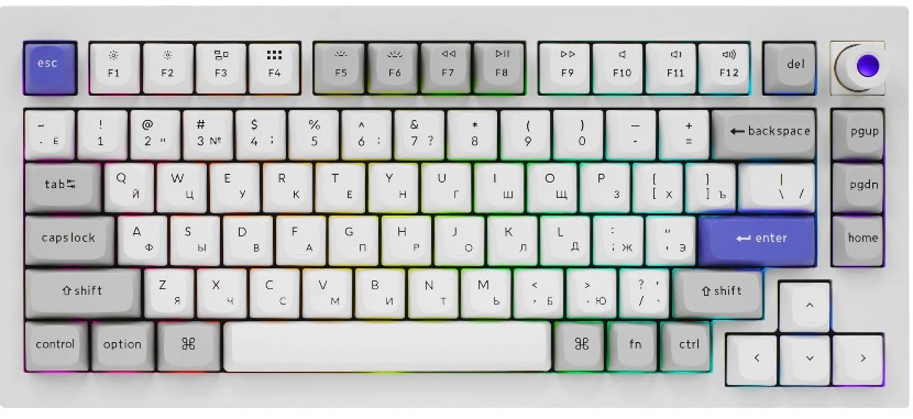 Клавиатура Keychron Q1 HE 8K Q1HW-P1P-RU White, магнитные св.