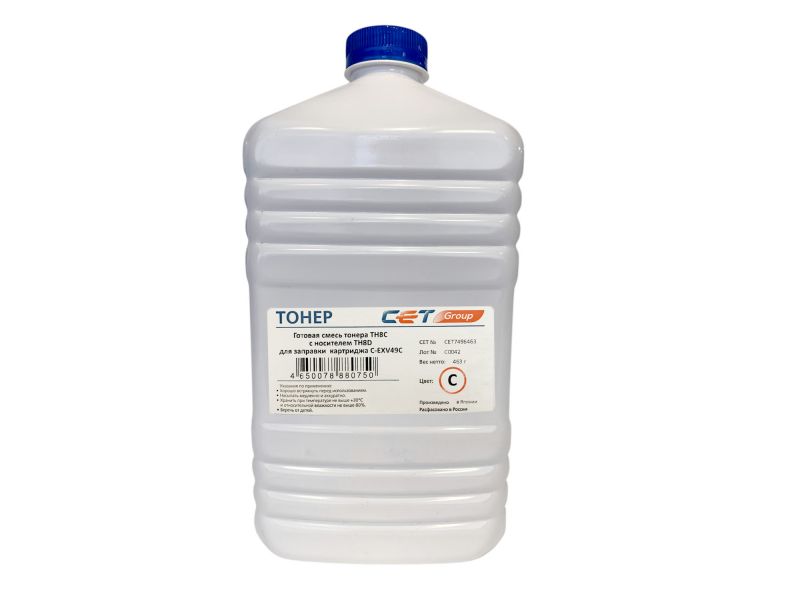 Тонер CET CET7496-463 TF8C/TF8D голубой бутылка 463гр. (в компл.:девелопер) для принтера Canon C3325i/3330i/3320