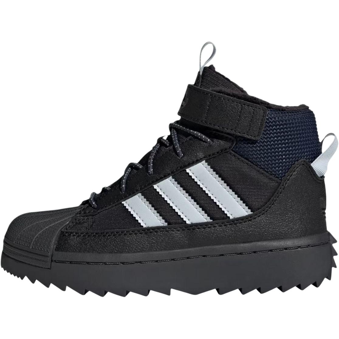 Adidas Originals Superstar Зимние Треккинговые Уличные Ботинки Черные Детские JQ0344 33 black