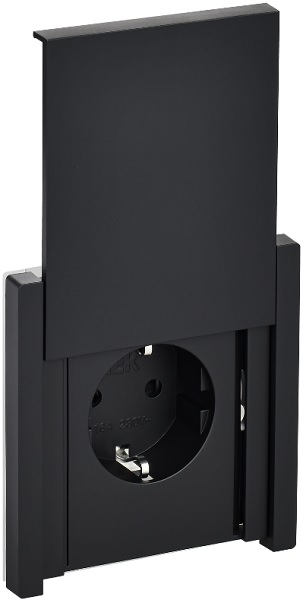 Розетка с заземлением IEK FP-R16-16-1-44-K02 FORTE&PIANO с защитными шторками с кр. б/к 16А IP44 FP119 черная