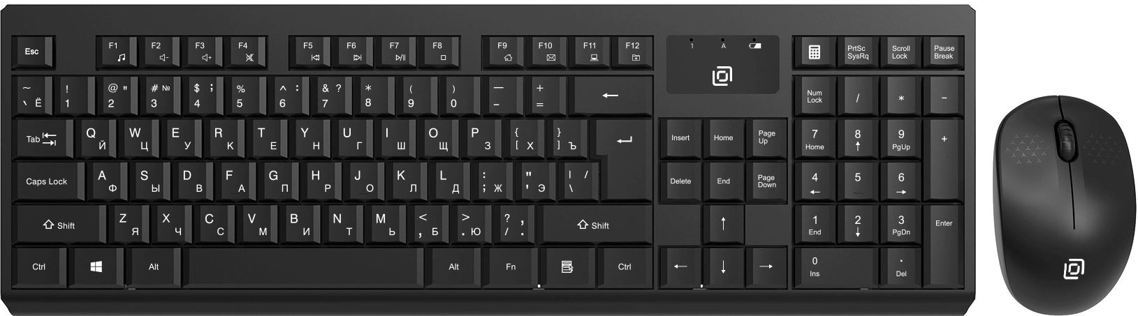 Клавиатура и мышь Wireless Oklick S269W 2070303 клав:черная мышь:чераяй USB slim Multimedia