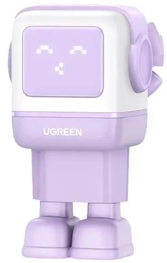 Зарядное устройство сетевое UGREEN CD361 35291_ UNO 65W USB-A+2*USB-C Robot GaN Tech Fast Charger EU в виде робота. Цвет: сиреневый
