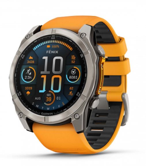 Часы Garmin Fenix 8 010-02905-53G 51mm AMOLED Saph Graphite DLC Titanium Spark Orange-Graphit