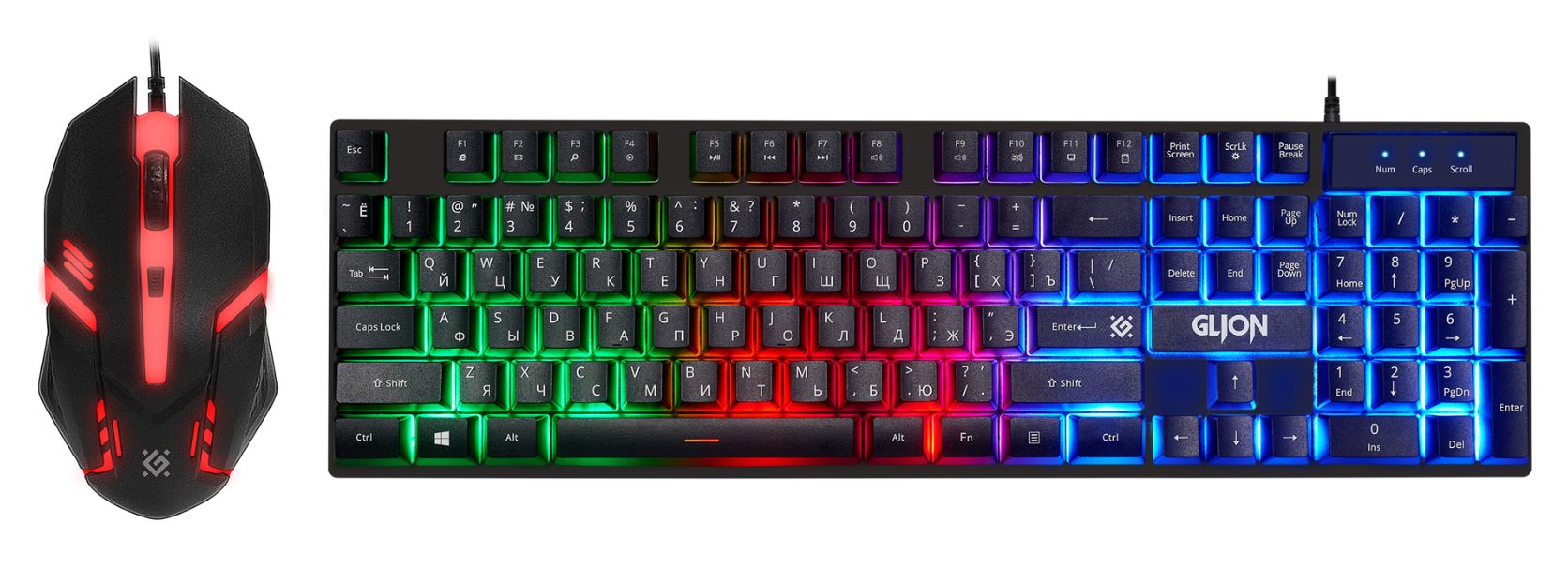 Клавиатура и мышь Defender Glion C-123 RU USB, клавиатура: 104 клавиши, мышь: 4 кнопки, 1600 dpi 45123