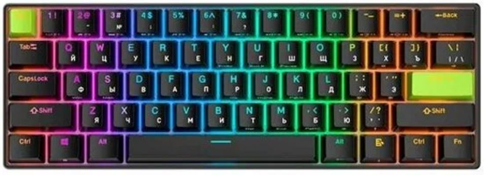 Клавиатура проводная Royal Kludge RK C61 6935280827976 61 клавиша, цвет Black Green