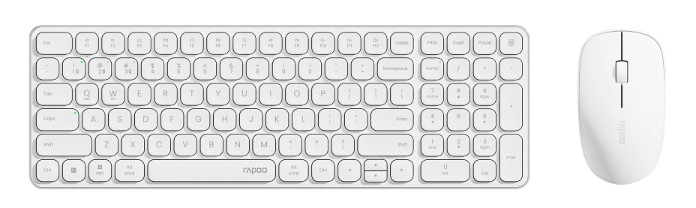 Клавиатура и мышь Wireless Rapoo 9320M-WHT цвет - белый (12908)