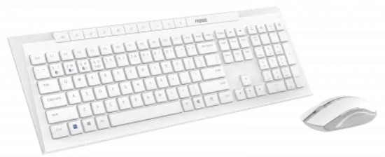Клавиатура и мышь Wireless Rapoo 8210M-WHT цвет - белый (13596)