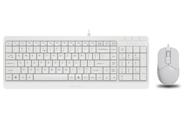 Клавиатура и мышь A4Tech Fstyler F1512 клав: белая, мышь: белая, USB (1454168) F1512 White