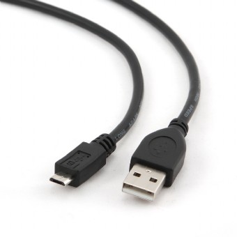Кабель интерфейсный USB 2.0 Gembird AM/micro BM 5P CCP-mUSB2-AMBM-0.3M 0.3 м, Pro, позол.конт., черный, пакет Cablexpert