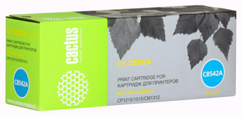 Картридж Cactus CS-CB542A для принтеров HP Color LaserJet CP1215/1515/CM1312, желтый, 1400 стр.