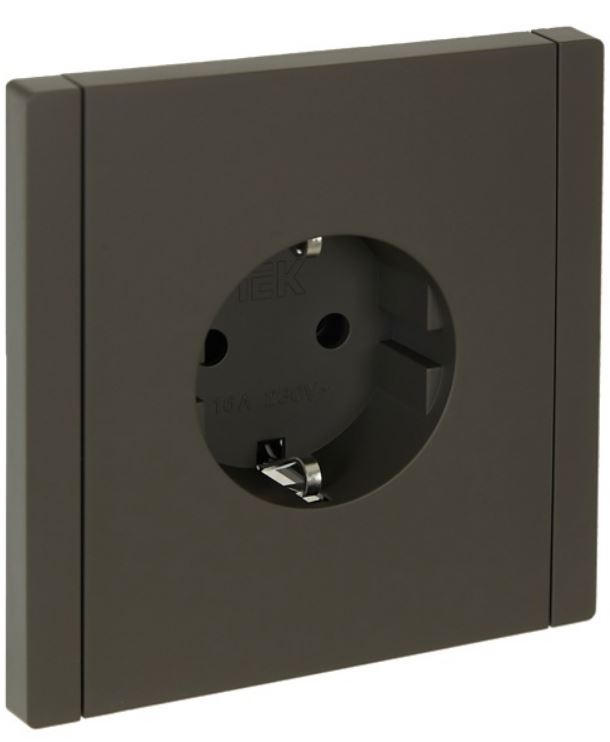 Розетка с заземлением IEK FP-R11-16-K03 FORTE&PIANO без защитных шторок в/к 16А FP316 серый