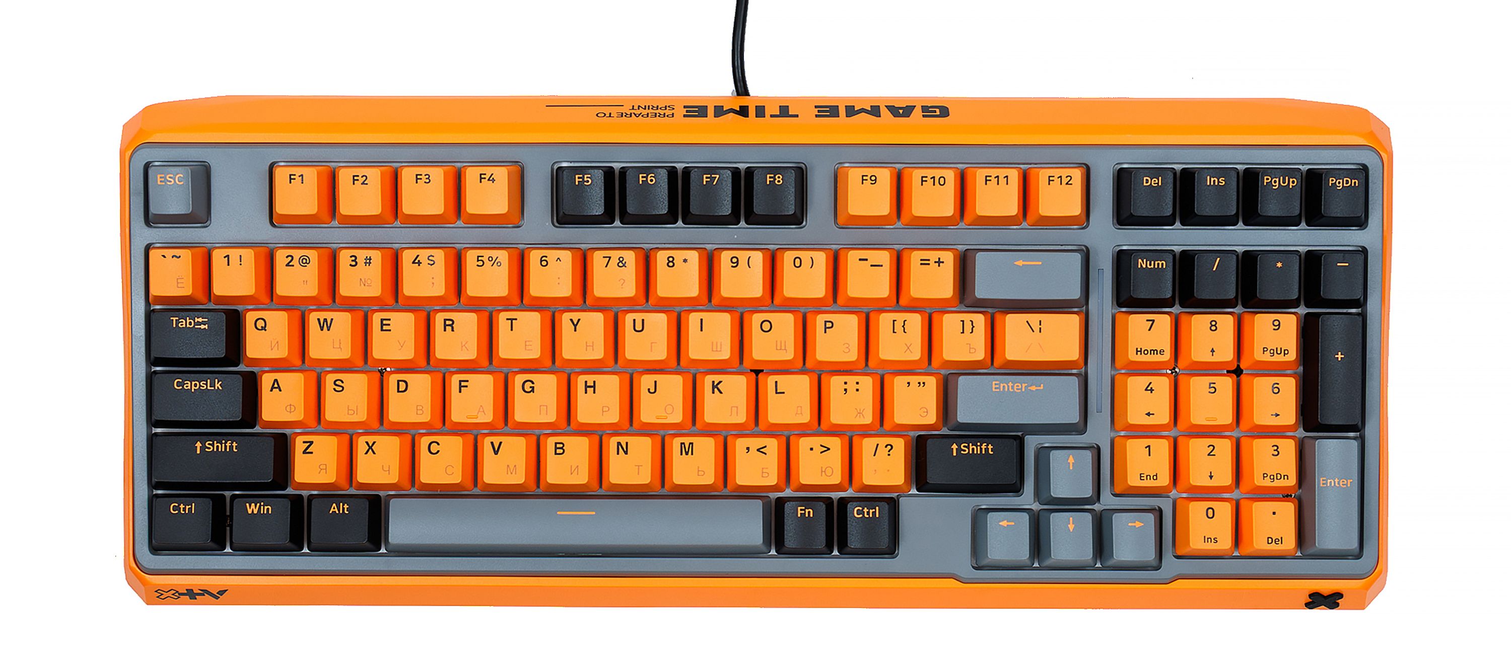 Клавиатура Rapoo ESK750-98 игровая механическая проводная, цвет - черный/серый/оранжевый