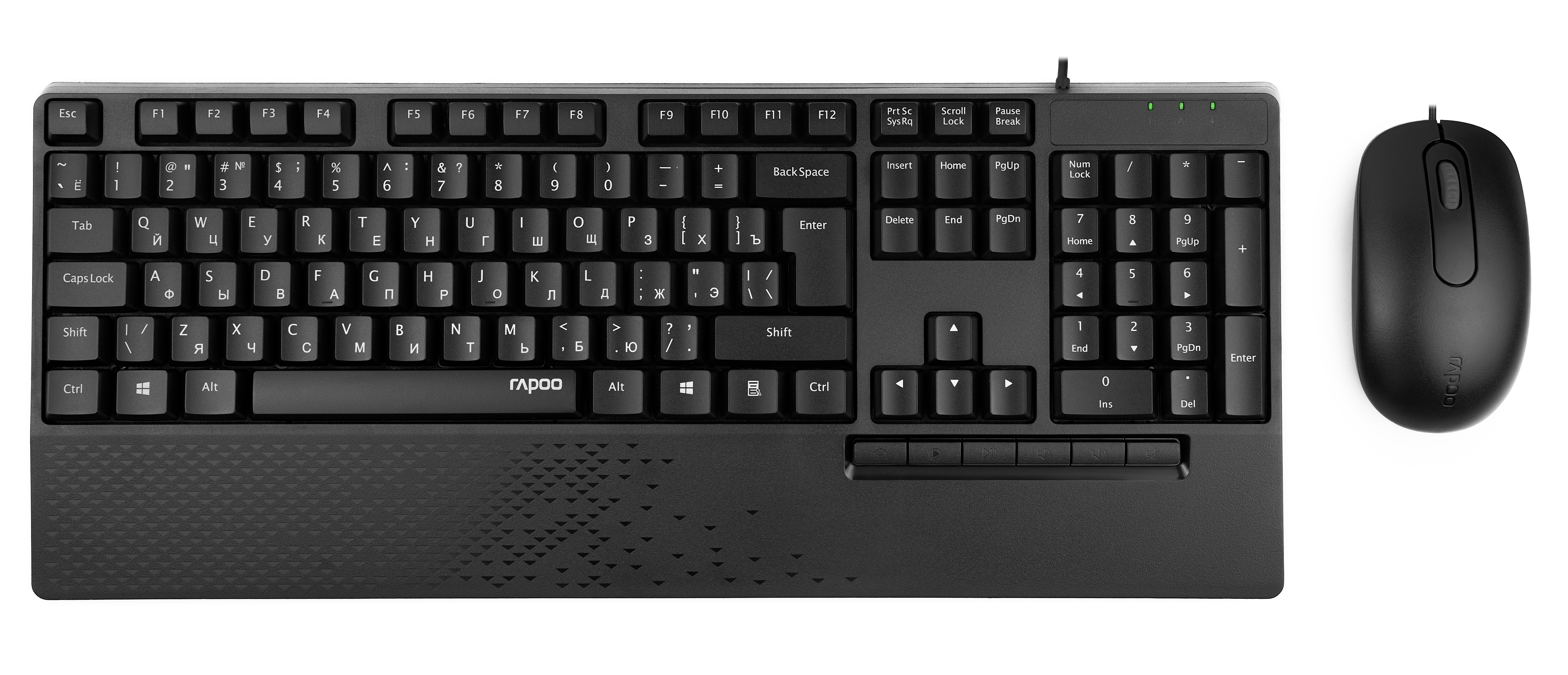 Клавиатура и мышь Rapoo NX2000 проводная, цвет - черный