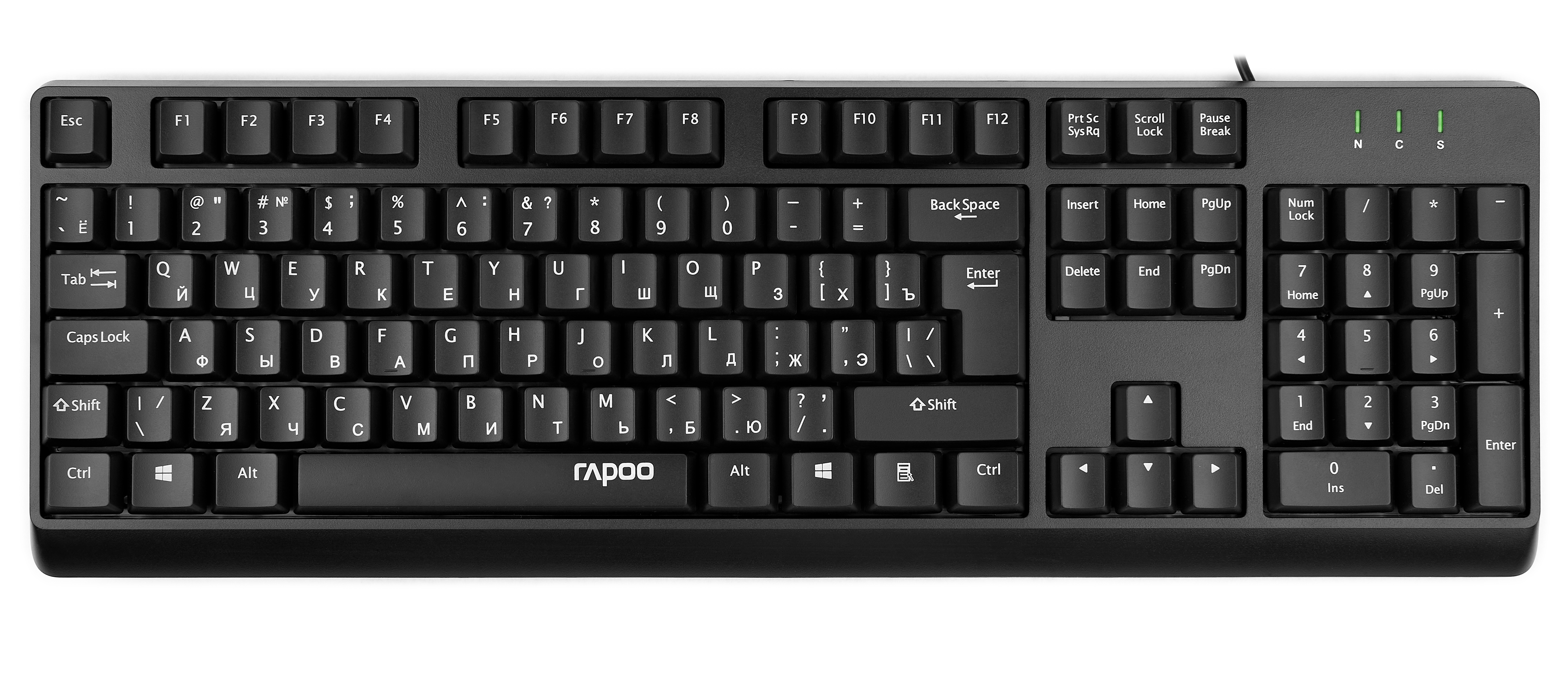 Клавиатура Rapoo NK1900 проводная, цвет - черный
