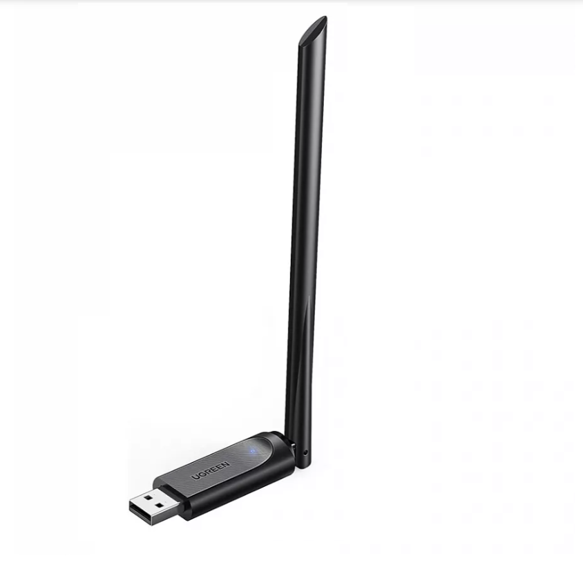 Адаптер UGREEN CM496 90339 двухдиапазонный, AC650 High-Gain Dual Band Wireless USB, черный