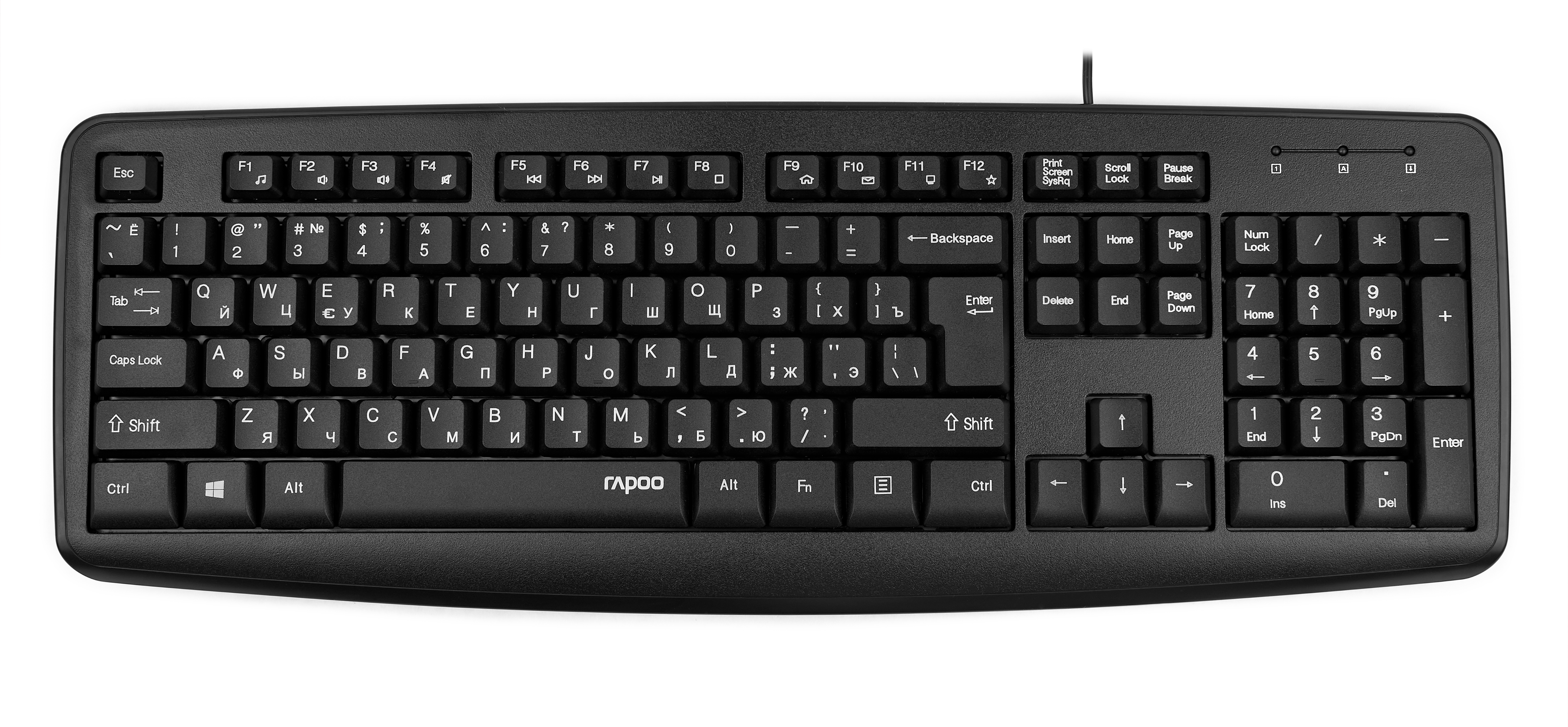 Клавиатура Rapoo NK2600 проводная компьютерная черная