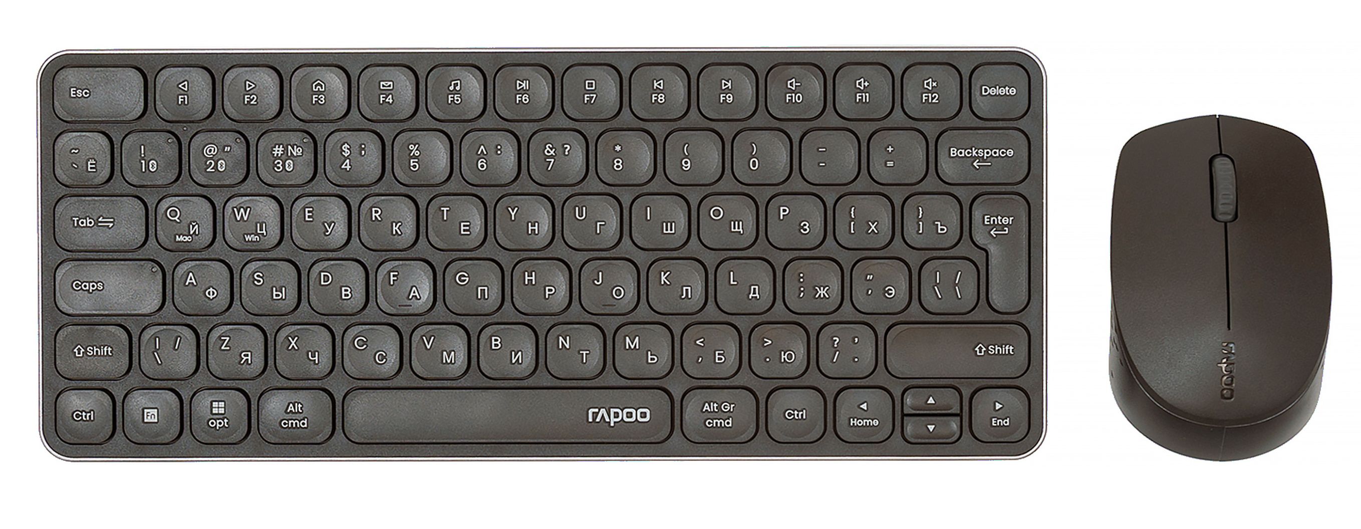 Клавиатура и мышь Wireless Rapoo 9010M темно-серый