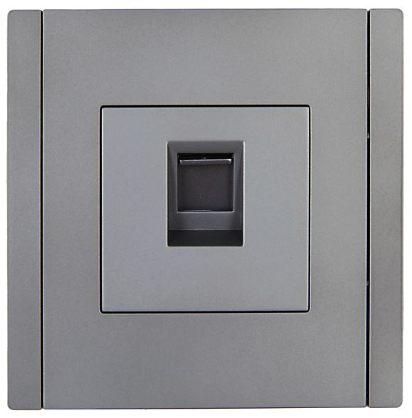 Розетка компьютерная IEK FP-K10-1-K46 FORTE&PIANO RJ45 кат.5E FP532 сталь