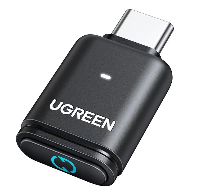 Адаптер UGREEN BT501 45008_ USB-C Bluetooth Transmitter Audio Adapter For PC/PS5/Switch. цвет: серый