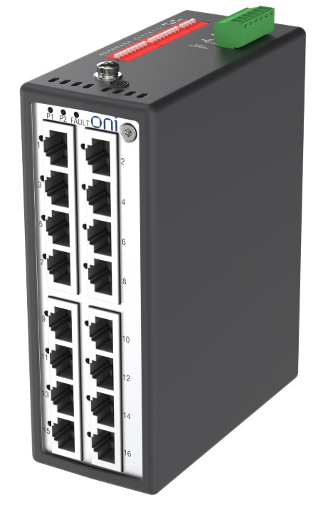 Коммутатор промышленный неуправляемый ONI ISU-430-16FE000000000 Ethernet 16 портов 10/100BaseT разъем RJ45 24В AC/12/24/48В DC с резервированием