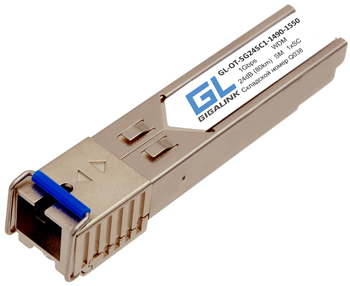 Модуль SFP GIGALINK GL-OT-SG24SC1-1550-1490 WDM, 1Гбит/c, одно волокно SM, SC, Tx:1550/Rx:1490 нм, 24 дБ (до 80 км) (GL-3080R) NikoMax