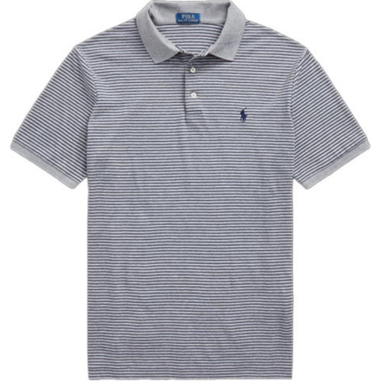 Polo Ralph Lauren Striped Slim Fit Polo Shirt Men tops Gray MNPOKNI1N821354 XXL gray