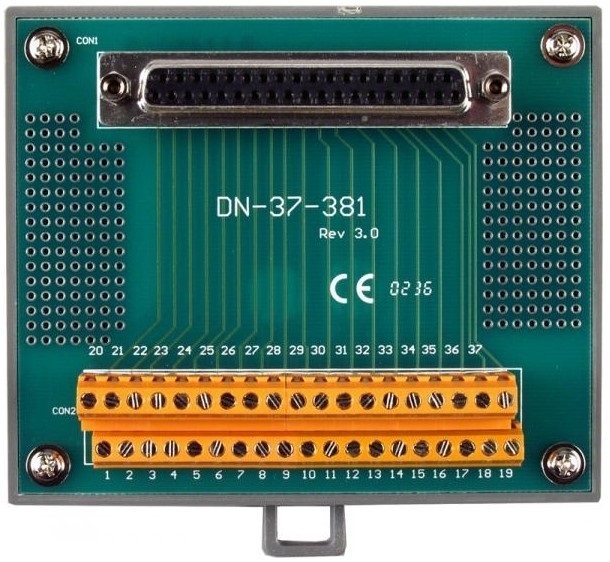 Плата ICP DAS DN-37-381-A CR I/O Connector Block with DIN Rail Mounting w/cable 1m