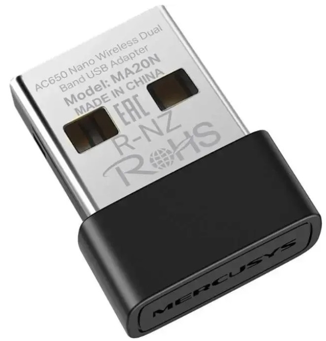 Маршрутизатор Mercusys MA20N Адаптер Wi-Fi/ AC650 Nano Wi-Fi USB Adapter