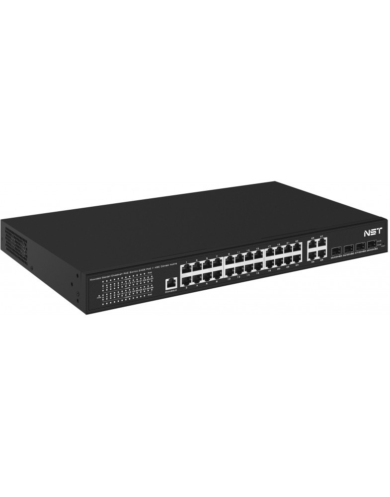 Коммутатор управляемый NST NS-SW-24G4G-L L2+ Gigabit Ethernet на 26 портов. Порты: 24 x GE (10/100/1000Base-T) + 4 x GE SFP (1000Base-X)