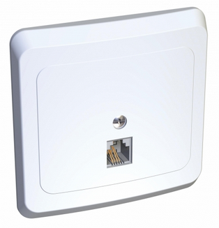 Розетка Schneider Electric TELC-001B Этюд телефонная 1-ая, 1хRJ11, скрытая, в сборе, IP20 (белая) Systeme Electric