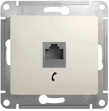 Розетка Schneider Electric GSL000981T GLOSSA телефонная RJ11 механизм (молочный) Systeme Electric