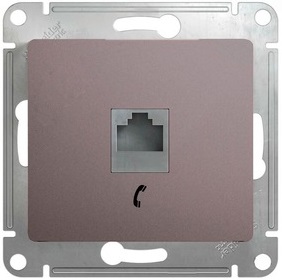 Розетка Schneider Electric GSL001281T GLOSSA телефонная RJ11 механизм (платина) Systeme Electric
