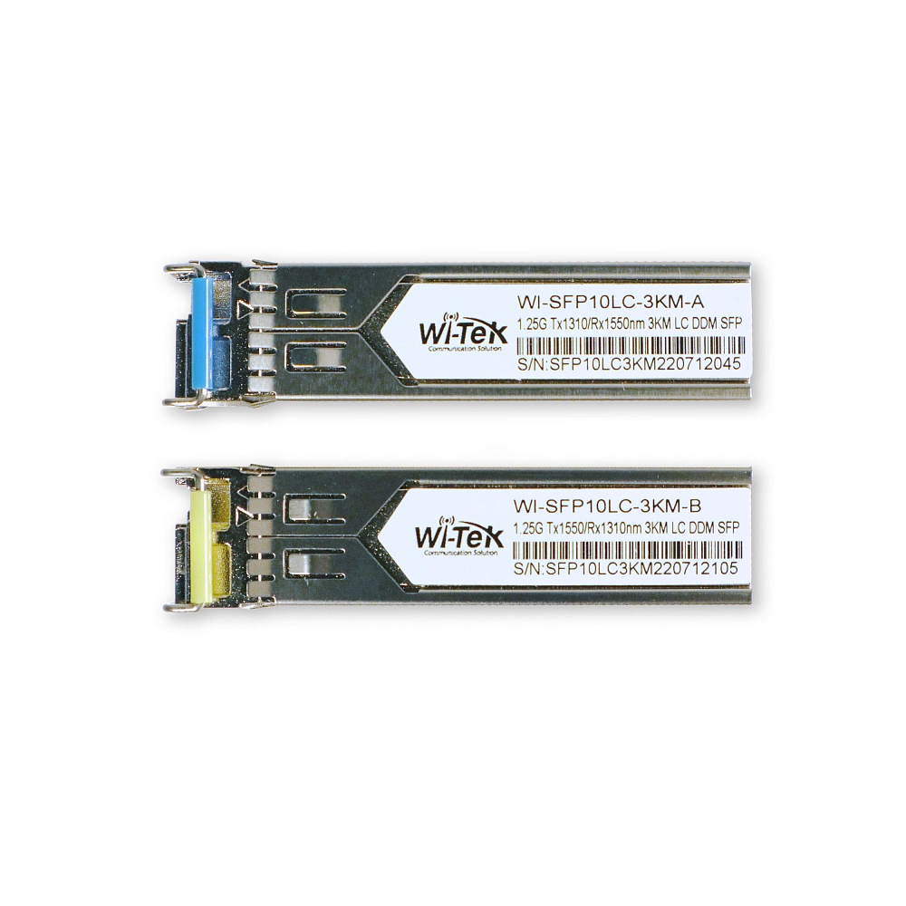Модуль Wi-Tek WI-SFP10LC-3KM WDM, дальность до 3км (6dB), комплект 2шт 1310/1550нм