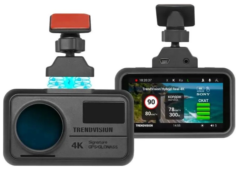 Видеорегистратор автомобильный TrendVision HYBRID SIGNATURE REAL 4K MAX с радар-детектором черный 2160p 170гр. GPS NT96670 (1938929)