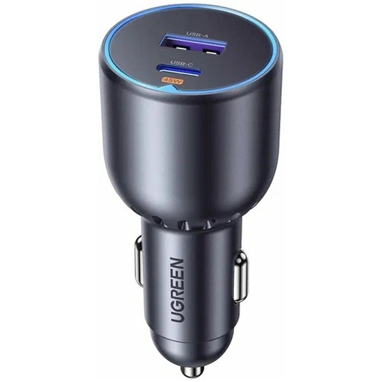 Зарядное устройство автомобильное UGREEN EC701 63W 2-Port USB-C PD&USB-A w/o Cable Fast Car Charger без кабеля, цвет: серый 35023_