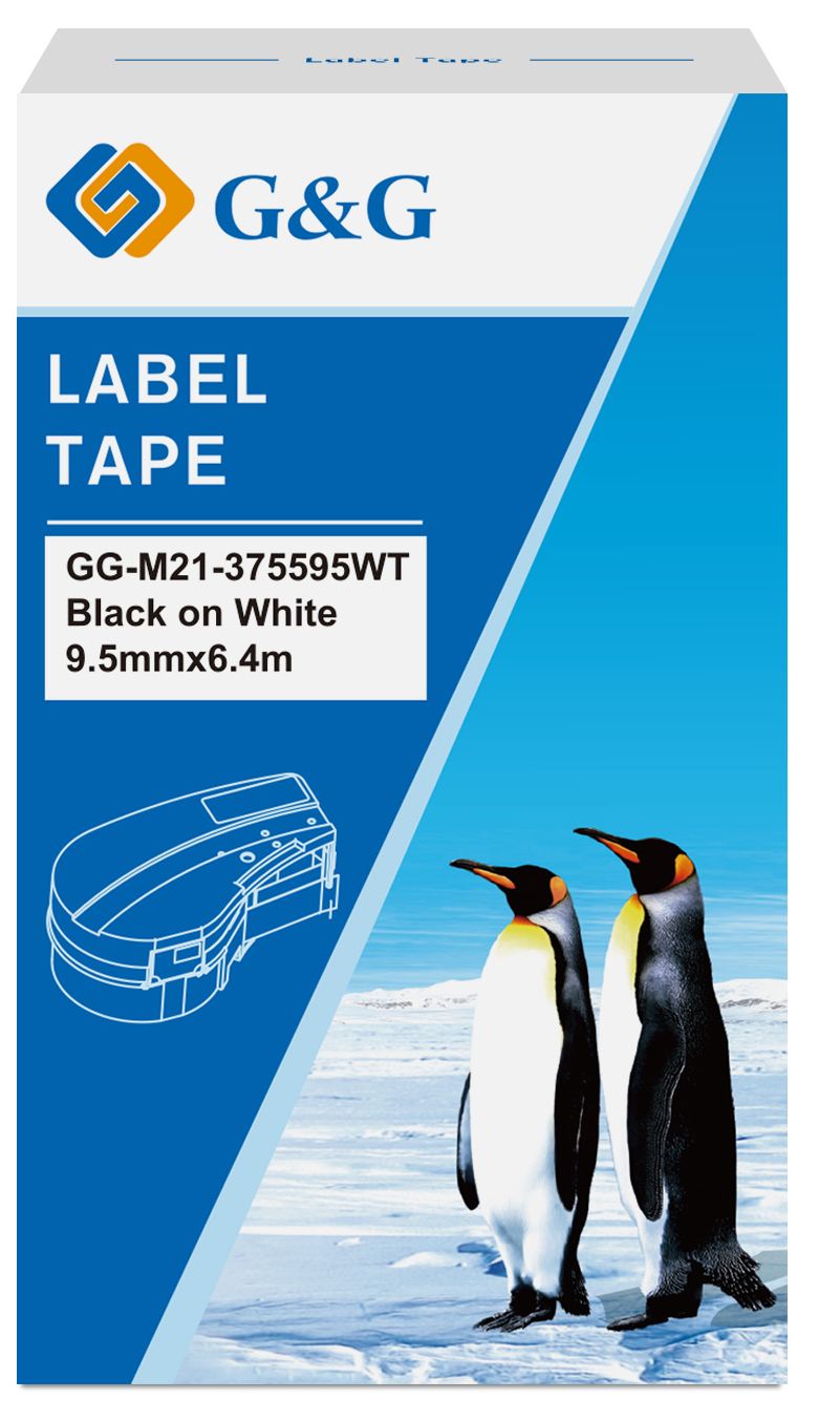 Картридж ленточный G&G GG-M21-375595WT черный на белом 9.5x6.4 для Brady BMP21-PLUS, BMP21-LAB